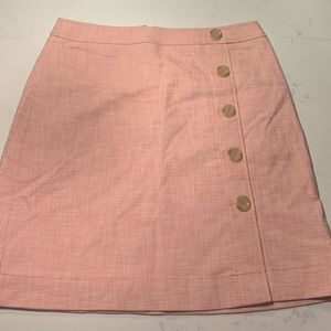 Pink Textured Skirt w/Buttons - Ann Taylor